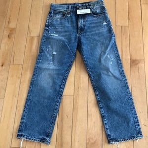 R13 Boyfriend Jean in Bain with Rips
